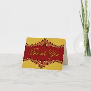 Royal Satin Danke Rot+Gold Karte