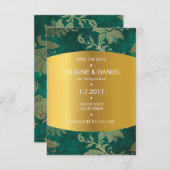 Royal Save the Date Golden Green Velvet Vip (Vorne/Hinten)