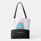 Royal-Schleier in Schwarzweiß Tasche (Rückseite)