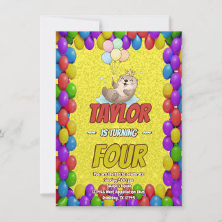 Royal Sea Otter 4th Birthday Invitation Einladung