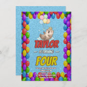 Royal Sea Otter 4th Birthday Invitation Einladung (Vorne/Hinten)