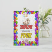 Royal Sea Otter 4th Birthday Invitation Einladung (Stehend Vorderseite)