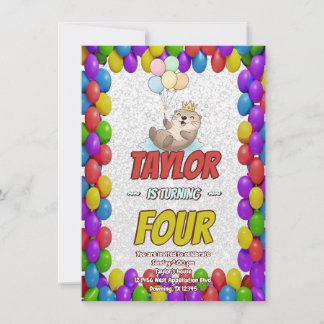 Royal Sea Otter 4th Birthday Invitation Einladung