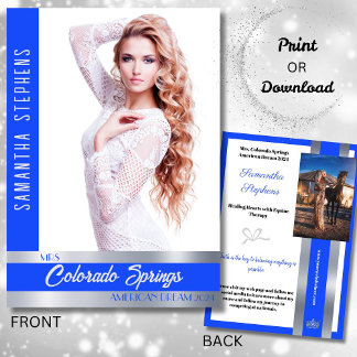 Royal Shine Autograph Card for Pageants Einladung