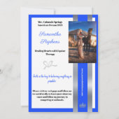 Royal Shine Autograph Card for Pageants Einladung (Rückseite)