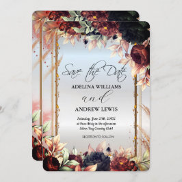 Royal Silver Blume Rose, Goldrahmen Einladung