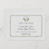 Royal Silver Wappen Lush Greenery Save the Date (Vorne/Hinten)