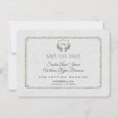 Royal Silver Wappen Lush Greenery Save the Date (Vorderseite)