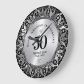 Royal Silver Zierrahmen Hochzeitstag Große Wanduhr (Winkel)