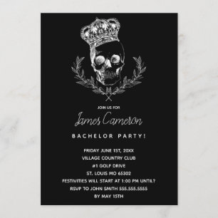 Royal Skull Bachelor Party Einladung
