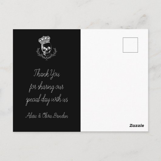 Royal Skull Danke Wedding Postkarte (Rückseite)