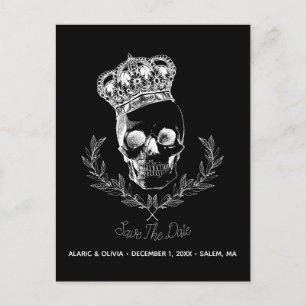 Royal Skull Save the Date Ankündigungspostkarte