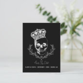 Royal Skull Save the Date Ankündigungspostkarte (Stehend Vorderseite)
