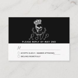 Royal Skull Wedding RSVP Begleitkarte