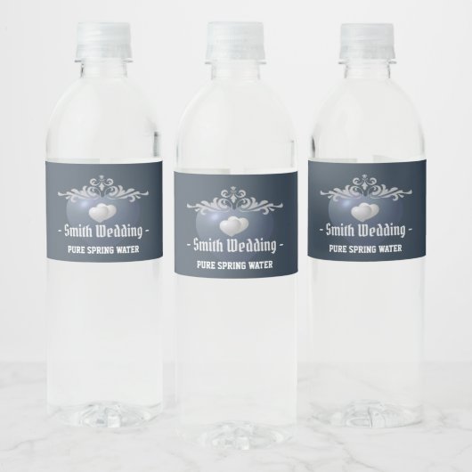 Royal Slate Wedding Guest Water Bottle Lables Wasserflaschenetikett (Flaschen)