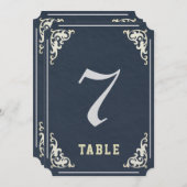 Royal Slate Wedding Tischnummer Marker (Vorne/Hinten)