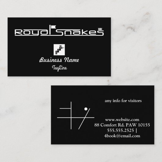Royal Snakes BlackBusiness Card Visitenkarte (Vorne/Hinten)
