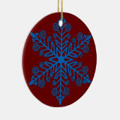 Royal Snowburst — Blue Holiday Snowflake Keramik Ornament (Rechts)