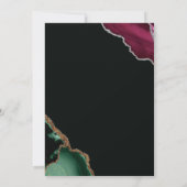 Royal Sparkle Emerald Green Elegant Agate Wedding Einladung (Rückseite)