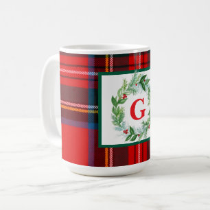 Royal Stewart Christmas Kariert MONOGRAM Kaffeetasse