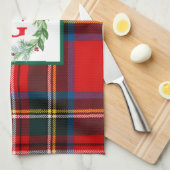 Royal Stewart Christmas MONOGRAM Kariert Wreath Geschirrtuch (Viertel Falte)