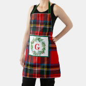 Royal Stewart Christmas MONOGRAM Kariert Wreath Schürze (InSitu)