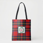 Royal Stewart Christmas MONOGRAM Kariert Wreath Tasche (Vorderseite)