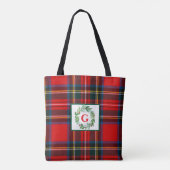 Royal Stewart Christmas MONOGRAM Kariert Wreath Tasche (Rückseite)