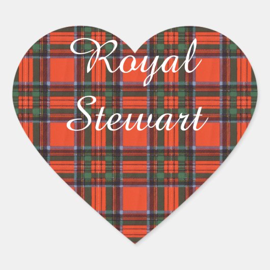 Royal Stewart clan Kariert Scottish tartan Herz-Aufkleber (Vorderseite)