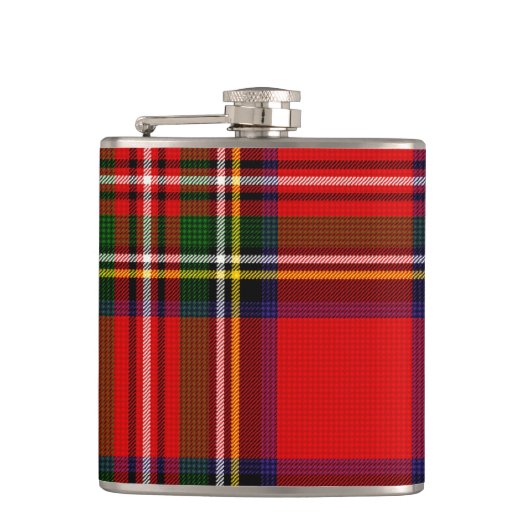 Royal Stewart Clan Tartan Kariert Flachmann (Vorderseite)