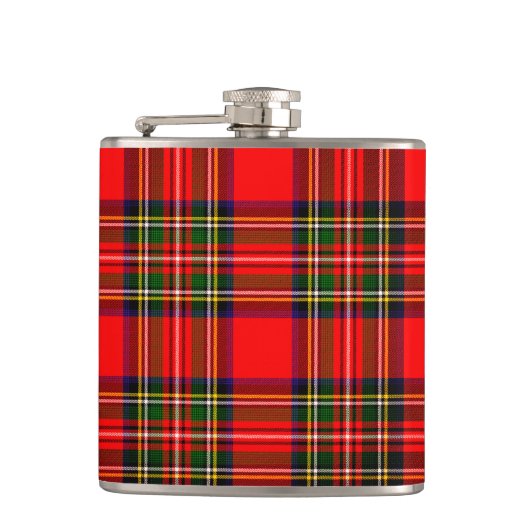 Royal Stewart Clan Tartan Kariert Flachmann (Vorderseite)
