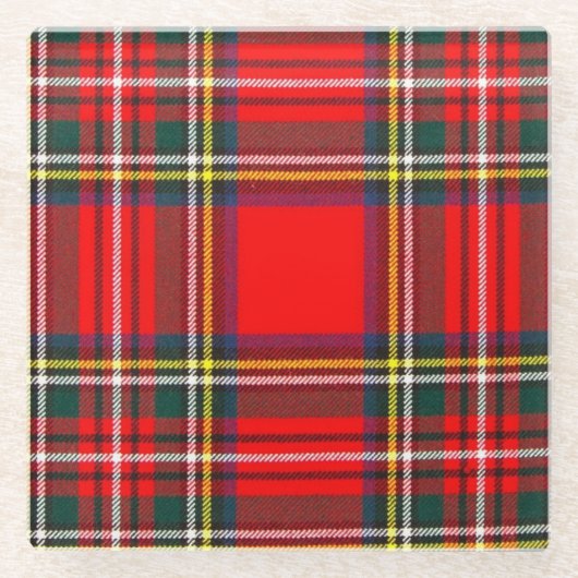 Royal Stewart Clan Tartan Kariert Glasuntersetzer (Vorderseite)