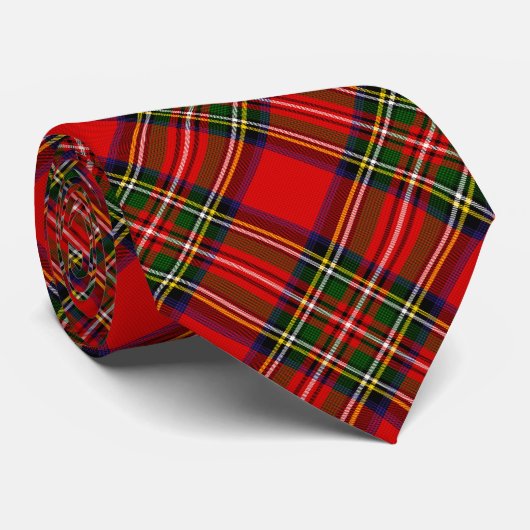 Royal Stewart Clan Tartan Kariert Krawatte (Gerollt)