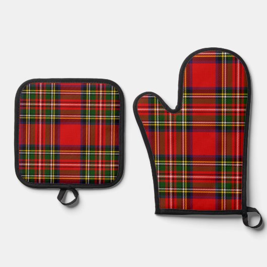 Royal Stewart Clan Tartan Kariert Ofenhandschuh & Topflappen-Set (Vorderseite)