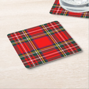 Royal Stewart Clan Tartan Karo Rechteckiger Pappuntersetzer