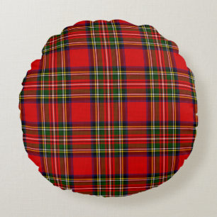 Royal Stewart Clan Tartan Karo  Rundes Kissen