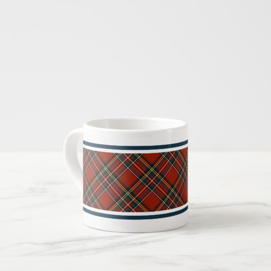 Royal Stewart Classic Red Scottish Tartan Espressotasse (Vorderseite Links)