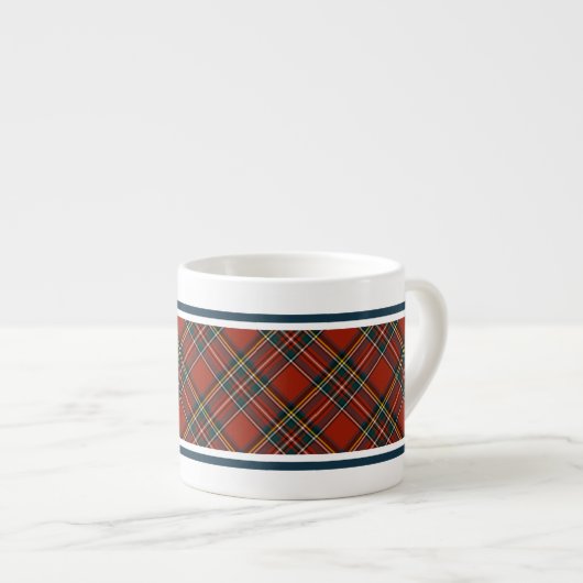Royal Stewart Classic Red Scottish Tartan Espressotasse (Vorderseite Rechts)