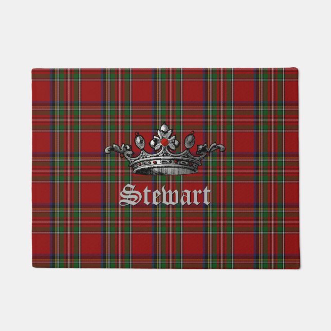 Royal Stewart Crown Personalisiert Door Mat Fußmatte (Vorderseite)