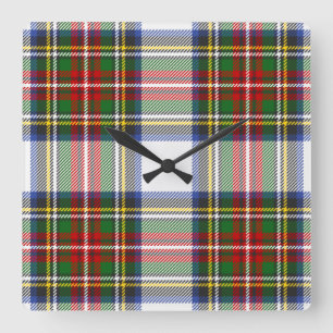 Royal Stewart Dress Clan Tartan Kariertes Muster Quadratische Wanduhr