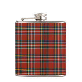 Royal Stewart Family Tartan Classic Red Kariert Flachmann