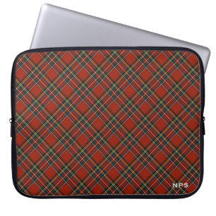 Royal Stewart Family Tartan Red Kariert Monogram Laptopschutzhülle