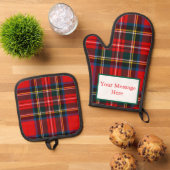 Royal Stewart Kariert CUSTOMIZE Ofenhandschuh & Topflappen-Set (Oben Unten)