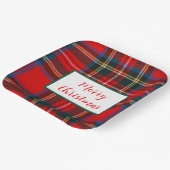 Royal Stewart Merry Christmas Kariert LG Pappteller (Gewinkelt)