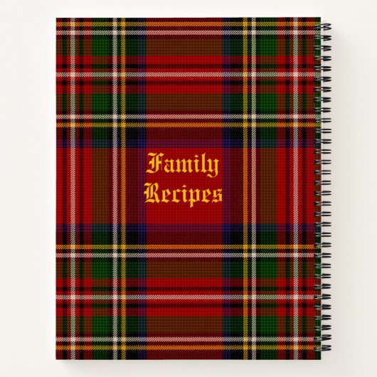 Royal Stewart Personalisiert Recipe Notizblock (Rückseite)