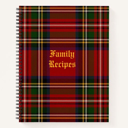 Royal Stewart Personalisiert Recipe Notizblock (Vorderseite)