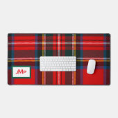 Royal Stewart Plaid Red MONOGRAM Schreibtischunterlage (Tastatur & Maus)