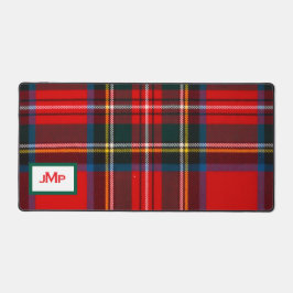 Royal Stewart Plaid Red MONOGRAM Schreibtischunterlage