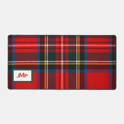 Royal Stewart Plaid Red MONOGRAM Schreibtischunterlage (Vorderseite)