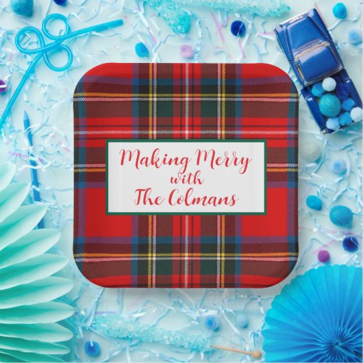Royal Stewart Red Plaid MAKING MERRY  Pappteller (Party)